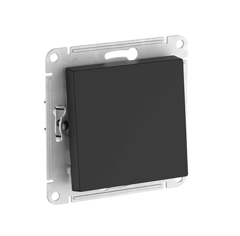 Выключатель 1-клавишный AtlasDesign (сх.1) 10AX с быстрозажимными клеммами механизм карбон Systeme Electric ATN001011S: фотография 1