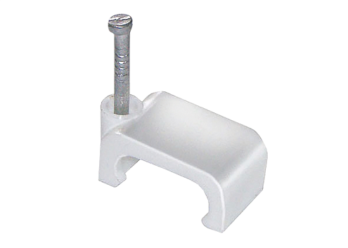 Скоба крепежная плоская 12мм пластик уп.100шт IEK USK21-12-100: фотография 1