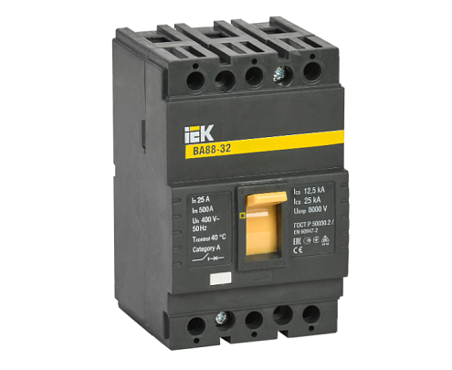 Выключатель автоматический 3п 25А 25кА ВА 88-32 IEK SVA10-3-0025: фотография 1