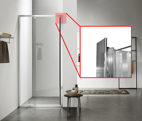 Душевое ограждение SANTREK AQUA Time -DF-DP-800-C-Chrome 800х1950 прямое стекло прозрачное 6мм, профиль Хром: фотография 1