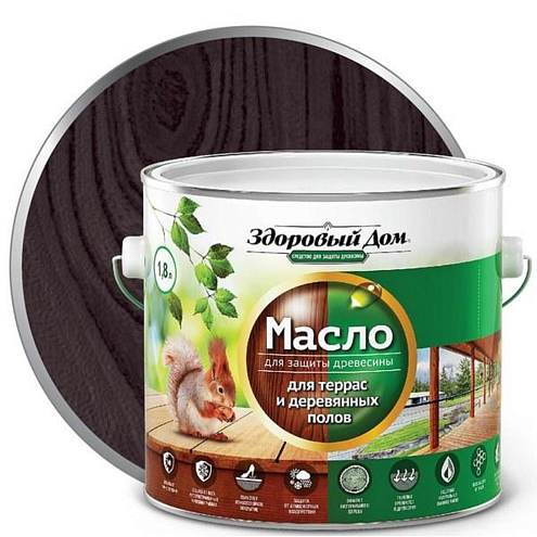 Масло для террас и деревянных полов &quot;Здоровый Дом&quot;, Венге 1,8л : фотография 1