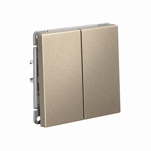 Переключатель 2-клавишный ArtGallery (сх.6/2) 10AX механизм шампань Systeme Electric GAL000565: фотография 1