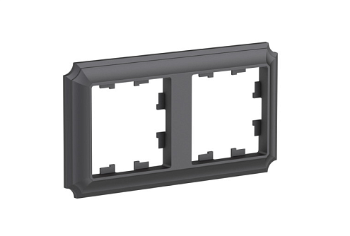 Рамка 2-местная AtlasDesign Antique универсальная базальт Systeme Electric ATN101402: фотография 1