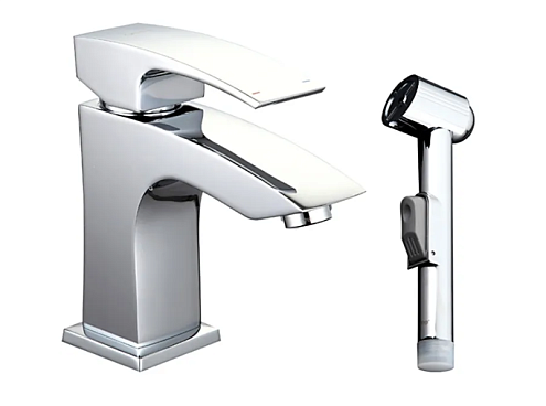 Смеситель для умывальника с гигиен. лейкой 35к G1207 GAPPO литой, ХРОМ: фотография 1