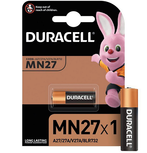 Элемент питания алкалиновый A27/MN 27 для пультов сигнализаций BP-1 (блист.1шт) Duracell A0000027: фотография 1