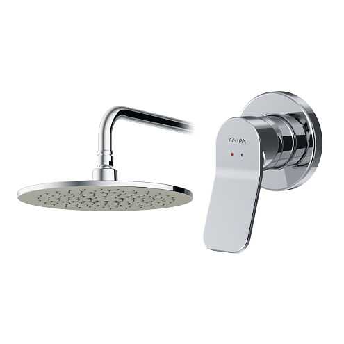 Встраиваемая душевая система AM.PM X-Joy FB85A2R010 хром: тропический верхний душ: фотография 1