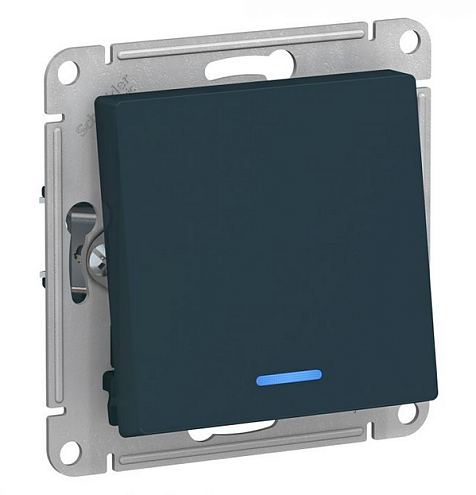 Механизм переключателя 1-кл. ATLAS DESIGN с подсветкой (сх.6а) 10АХ изумруд SchE ATN000863: фотография 1