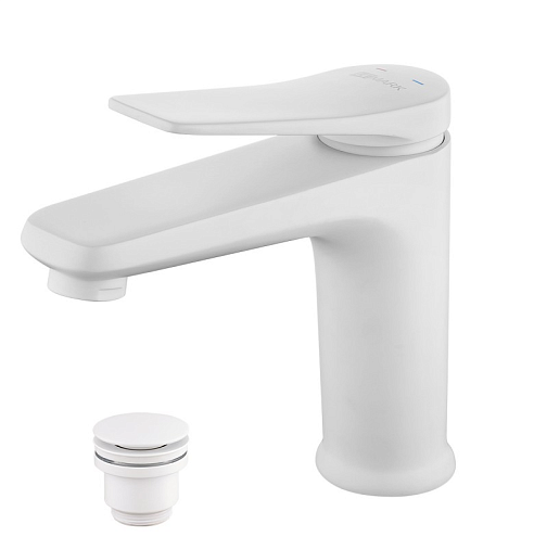 Смеситель Lemark Bronx LM3706MW для раковины монолитный, белый: фотография 1