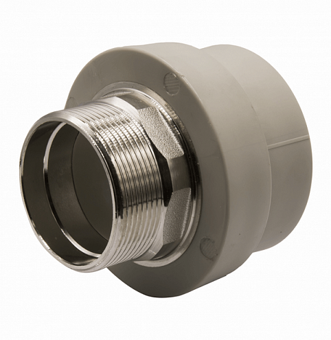 Муфта комбинированная наружная резьба 63х2'' под ключ EVER plast   : фотография 1