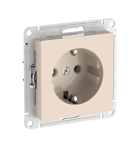 Розетка AtlasDesign 16А с заземлением с быстрозажимными клеммами механизм бежевый Systeme Electric  ATN000243S: фотография 1