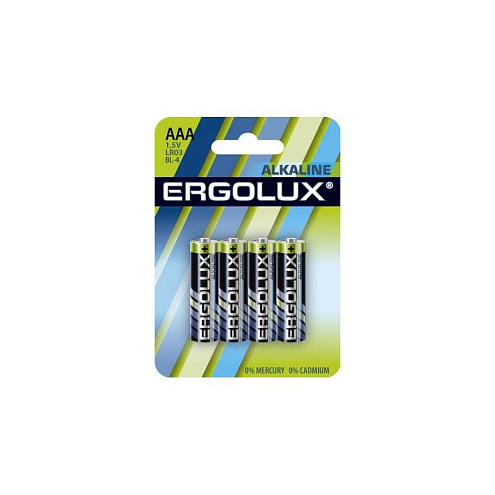 Элемент питания алкалиновый Ergolux AAA (4шт) LR03 BL-4: фотография 1