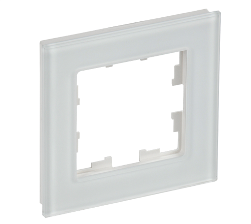 Рамка 1-местная BRITE РУ-1-2-Бр стекло белый матовый IEK BR-M12-G-31-K01: фотография 1