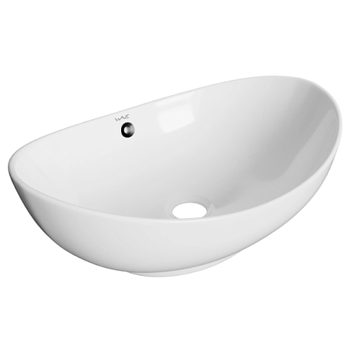 Раковина накладная на столешницу WAVE Star с переливом, белый, овал: фотография 1