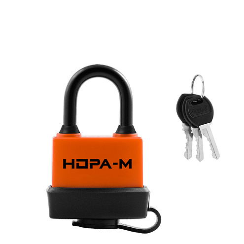 Замок навесной всепогодный Нора-М ЗНВ-702 оранжевый 45мм: фотография 1