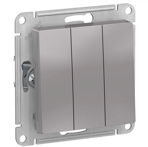 Механизм выключателя 3-кл. ATLAS DESIGN (сх.1+1+1) 10АХ алюм. SchE ATN000331: фотография 1