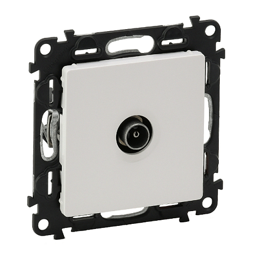 Механизм розетки TV Valena Life оконечная 10дБ 0-862МГц с лицевой панелью бел. Leg 753460: фотография 1