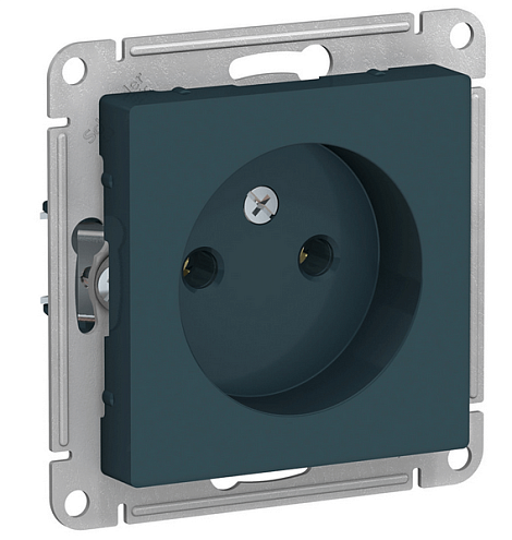 Механизм розетки 1-м СП ATLAS DESIGN без заземл. 16А изумруд SchE ATN000841: фотография 1