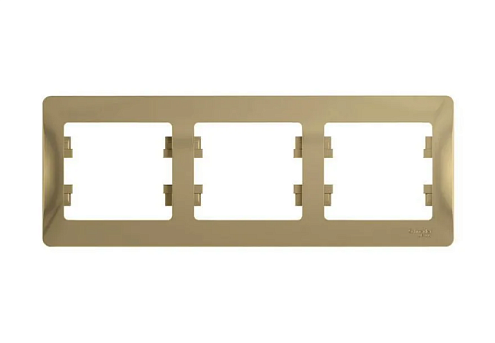 Рамка 3-местная Glossa горизонтальная титан Systeme Electric GSL000403: фотография 1