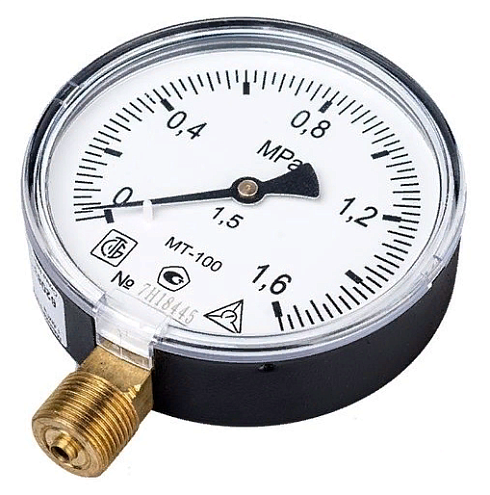 Манометр МТ-100 1,6 МПа трубная резьба - G½&quot;: фотография 1