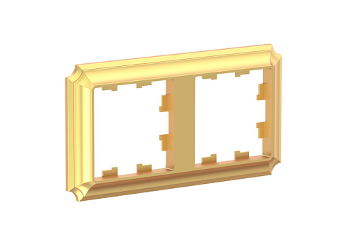 Рамка 2-местная AtlasDesign Antique универсальная золото Systeme Electric ATN101602: фотография 1