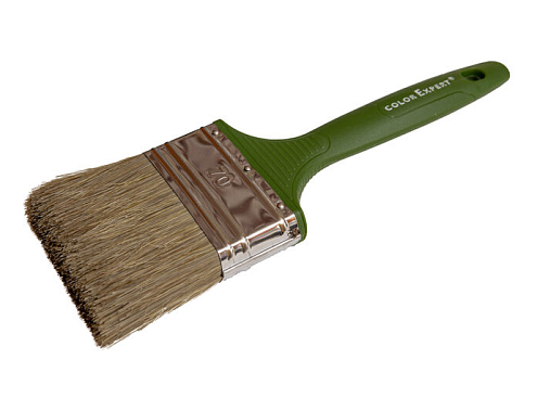 Кисть флейцевая ColorExpert для средств деревозащиты 70мм, щетина смешанная , пластиковая ручка : фотография 1