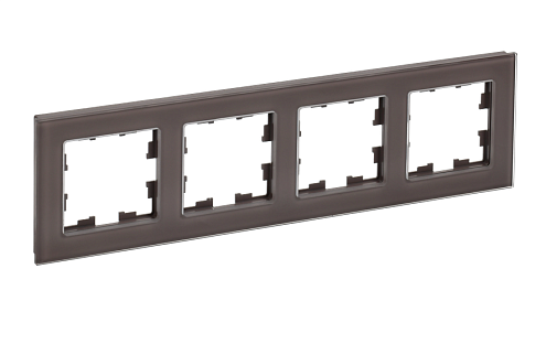 Рамка 4 -местная BRITE РУ-4-2-БрТБ стекло темная бронза IEK BR-M42-G-K45: фотография 1