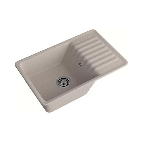 Мойка GRANFEST QUARZ 72 1 чаша+крыло 760х480 мм песок без сифона: фотография 1