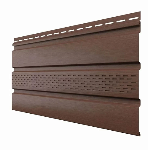 Софит Технониколь Оптима частично перфорированный, Каштан, 300х3000мм, 0,9м²: фотография 1