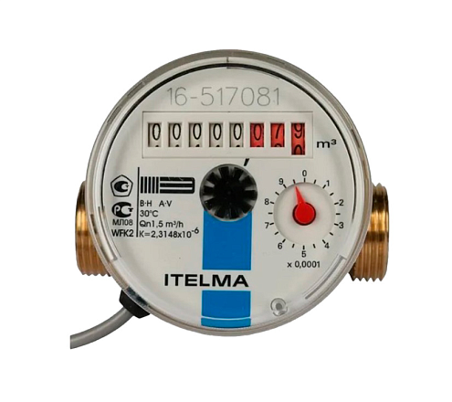Счетчик воды WFK20 импульсный Ду15 L80 Х/В 30С без комплекта Ителма: фотография 1