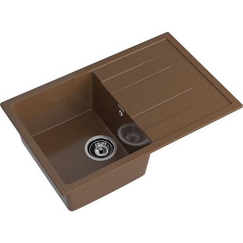 Мойка GRANFEST GF-Q780L  чаша+крыло 770х495 мм терракот: фотография 1