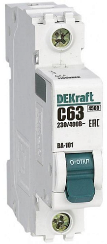 Выключатель автоматический модульный 1п C 63А 4.5кА ВА-101 SchE 11060DEK: фотография 1