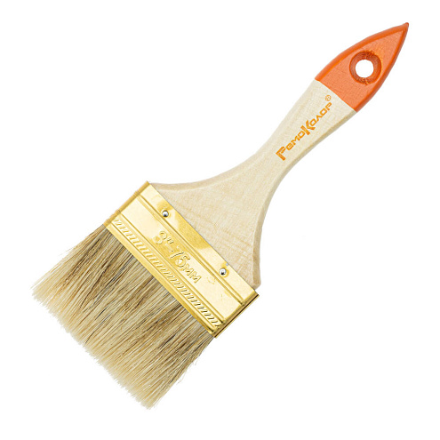 Кисть &quot;Стандарт&quot;,  75мм, натуральная щетина, для всех ЛКМ, РемоКолор: фотография 1