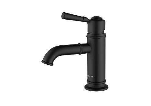 Смеситель для раковины 72 без донного клапана Aquatek матовый черный AQ1510MB Классик: фотография 1