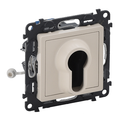 Механизм выключателя Valena Life с ключом 2 положения 10А 230В с лицевой панелью сл. кость Leg 752225: фотография 1