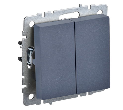 Выключатель 2-клавишный BRITE ВС10-2-0-БрМ 10А механизм маренго IEK BR-V20-0-10-K35: фотография 1