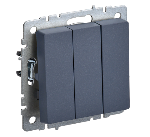 Выключатель 3-клавишный BRITE ВС10-3-0-БрМ 10А механизм маренго IEK BR-V30-0-10-K35: фотография 1