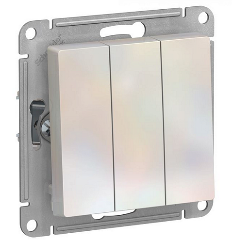 Механизм выключателя 3-кл. ATLAS DESIGN (сх.1+1+1) 10АХ жемчуг SchE ATN000431: фотография 1