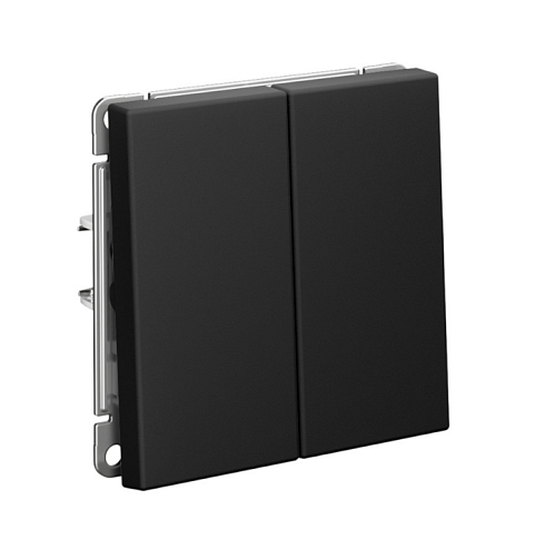 Выключатель 2-клавишный ArtGallery (сх.5) 10AX механизм карбон Systeme Electric GAL001051: фотография 1