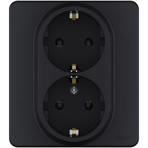 Розетка Inspiria 16А 250В 2х2P+E немецк. стандарт антрацит Leg 673753: фотография 1