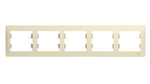 Рамка 5-м Glossa горизонтальная бежевый Systeme Electric GSL000205: фотография 1