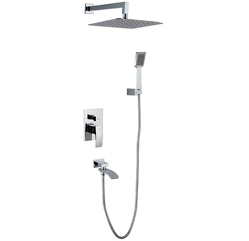 Душевая система 35к G7107 GAPPO встраиваемая, лейка &quot;Тропический душ&quot; хром: фотография 1