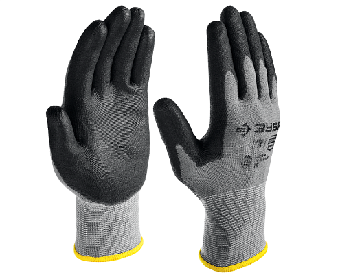 Перчатки ЗУБР &quot;Точная работа&quot; трикотажные, PU покрытие L: фотография 1