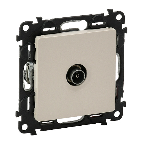 Механизм розетки TV Valena Life проходная 1.5дБ/14дБ 0-2400МГц с лицевой панелью сл. кость Leg 753561: фотография 1