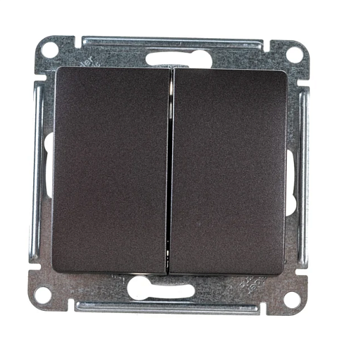 Выключатель 2-кл СП Glossa 10А IP20 (сх. 5) 10AX механизм графит SE GSL001351: фотография 1