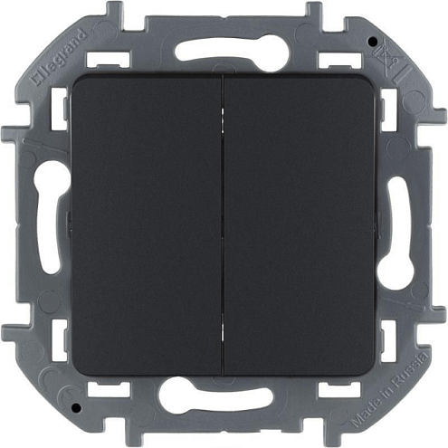 Механизм выключателя 2-кл. Inspiria 10А IP20 250В 10AX антрацит Leg 673623: фотография 1