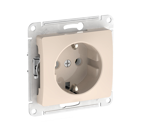 Розетка Glossa 16А с заземлением с быстрозажимными клеммами механизм бежевый Systeme Electric GSL000243S: фотография 1