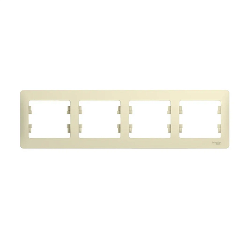 Рамка 4-м Glossa горизонтальная бежевая SE GSL000204: фотография 1