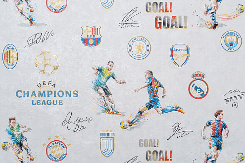 11330-02 Обои &quot;Артекс&quot; 10х1,06м компакт винил на флизе Футбол: фотография 1