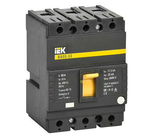 Выключатель автоматический 3п 32А 35кА ВА 88-33 KARAT IEK SVA20-3-0032: фотография 1