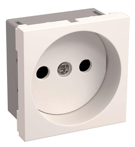 Розетка 1-м 2мод. Праймер РКС-20-20-П-К 10А IP20 45х45 без заземл. бел. IEK CKK-40D-RSB2-K01-K: фотография 1